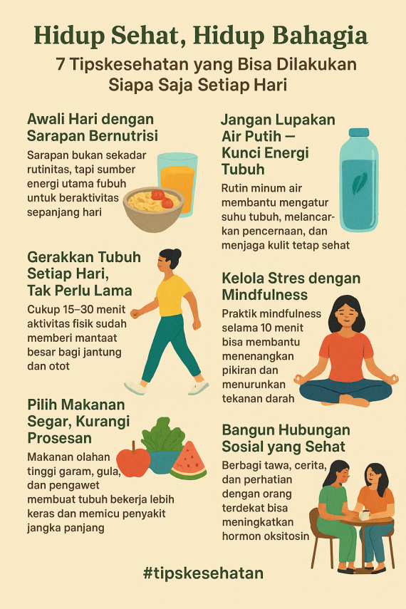 Hidup Sehat, Hidup Bahagia: 7 Tipskesehatan Sederhana yang Mengubah Hidupmu